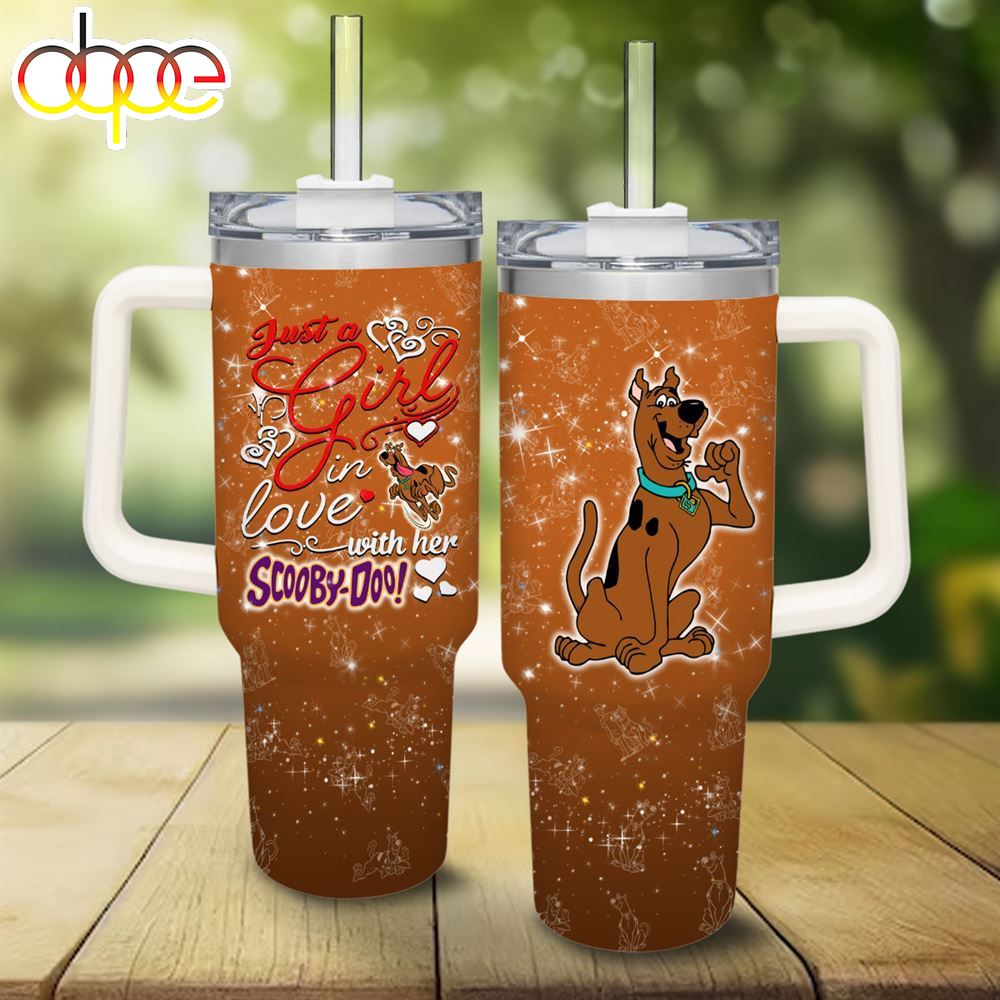 Just A Girl Loves Scooby Doo 40oz Tumbler With Handle And Straw Lid