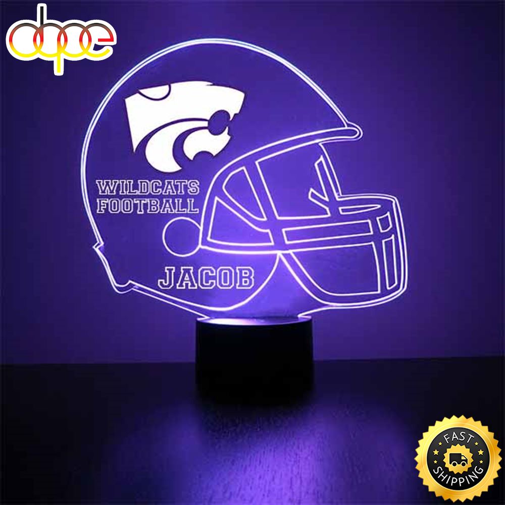 Kansas State Helmet Led Light Sports Fan Lamp