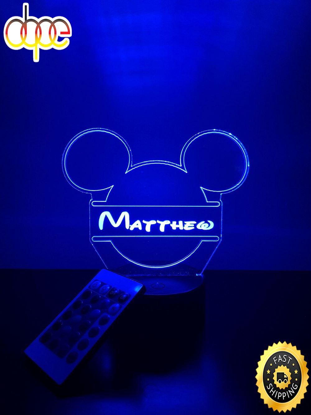 Kids Character Night Light 3d Led Personalized Table Light With Remote