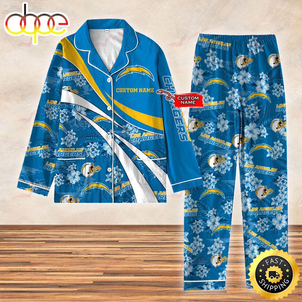 Los Angeles Chargers NFL 3D Personalized Pajamas Set For Kids &amp Adult