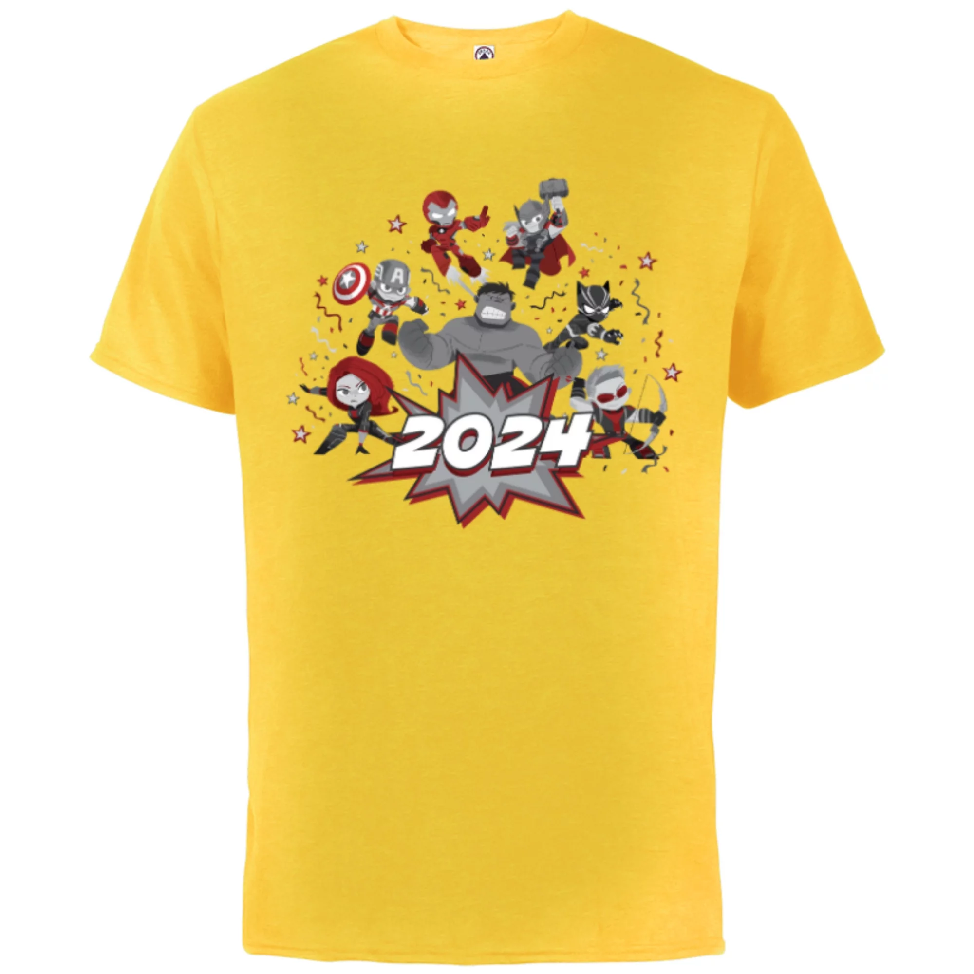 Marvel Avengers Red And Gray Stylized Cute New Year 2024 Short Sleeve Cotton T Shirt