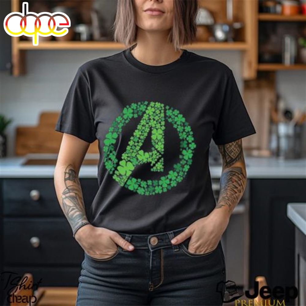 Marvel Mad Engine Youth Avengers Clover St Paddy's Day Graphic 2024 Shirt