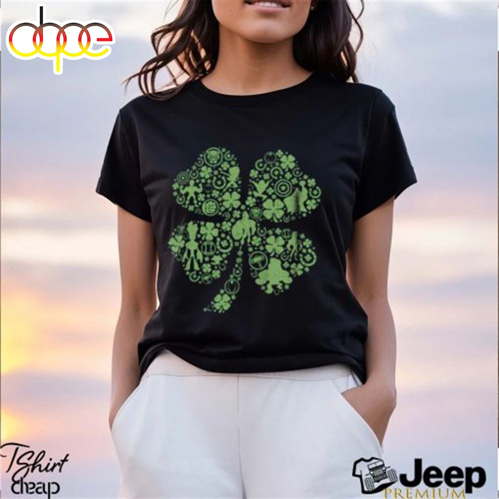 Marvel Mad Engine Youth Avengers Four Leafed Clover St Paddy's Day Graphic 2024 Shirt