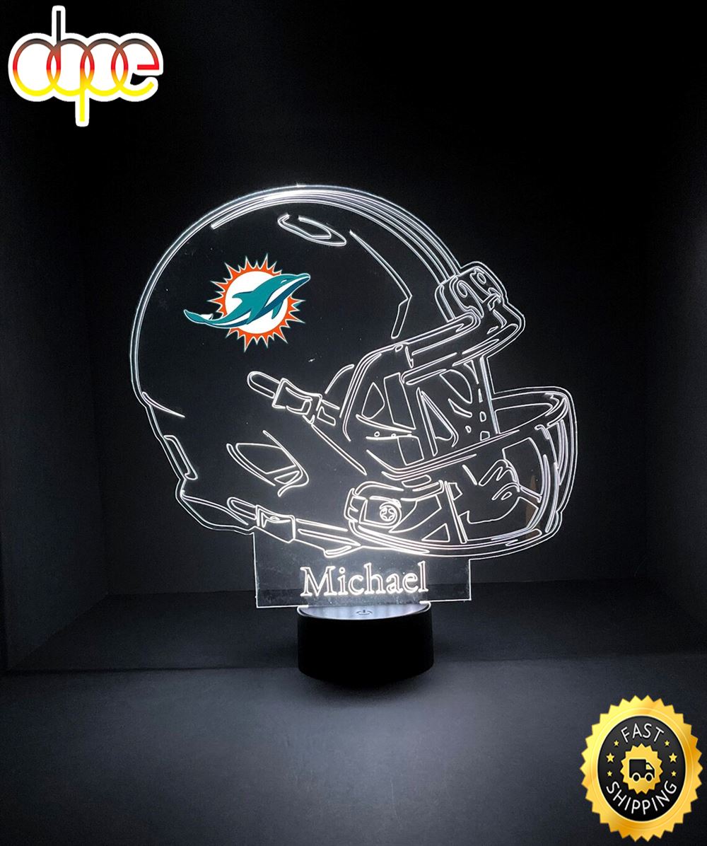 Miami Dolphins Light Up Modern Helmet Nfl Football Led Sports Fan Lamp