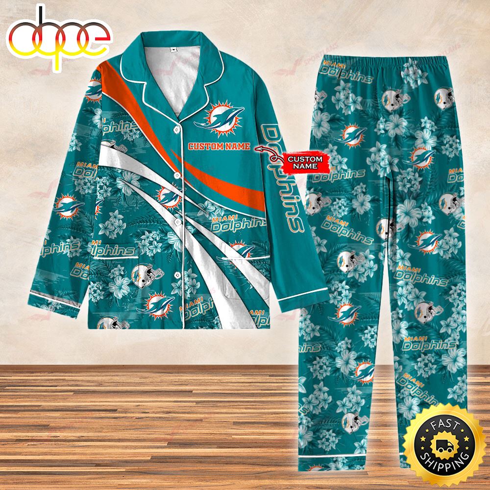 Miami Dolphins NFL 3D Personalized Pajamas Set For Kids &amp Adult
