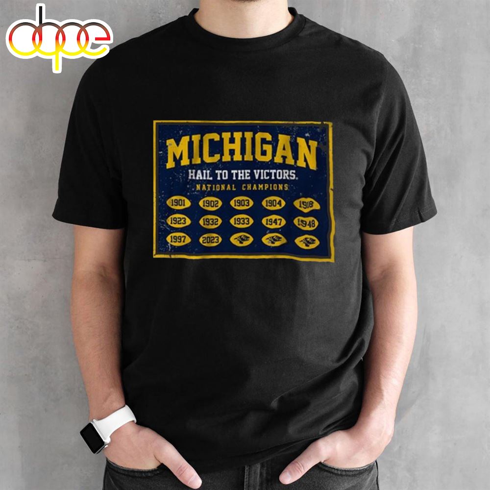 Michigan Football National Champs Banner T Shirt