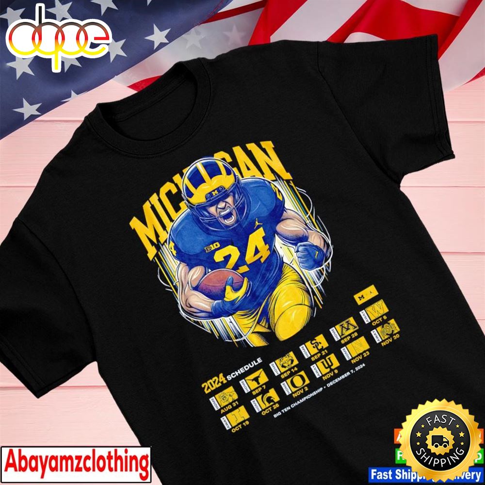 Michigan Wolverines 2024 Schedule Big Ten Championship Shirt Shirt Tshirt