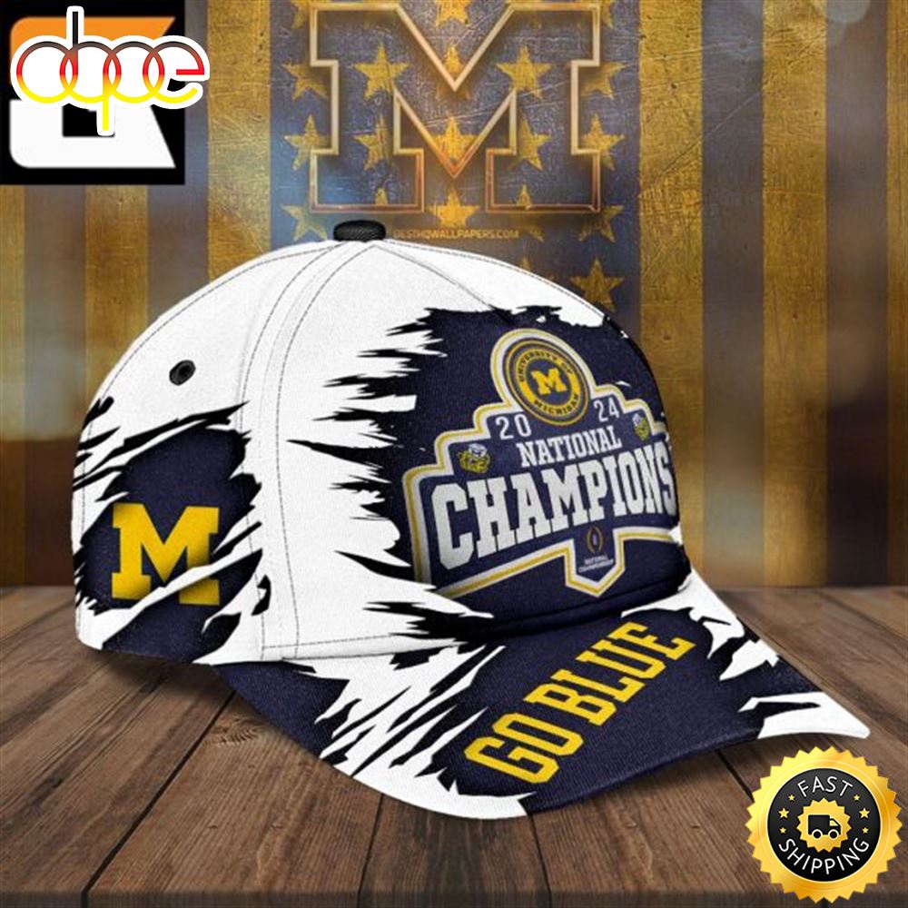 Michigan Wolverines Football 2024 National Champions Go Blue Classic Hat Cap