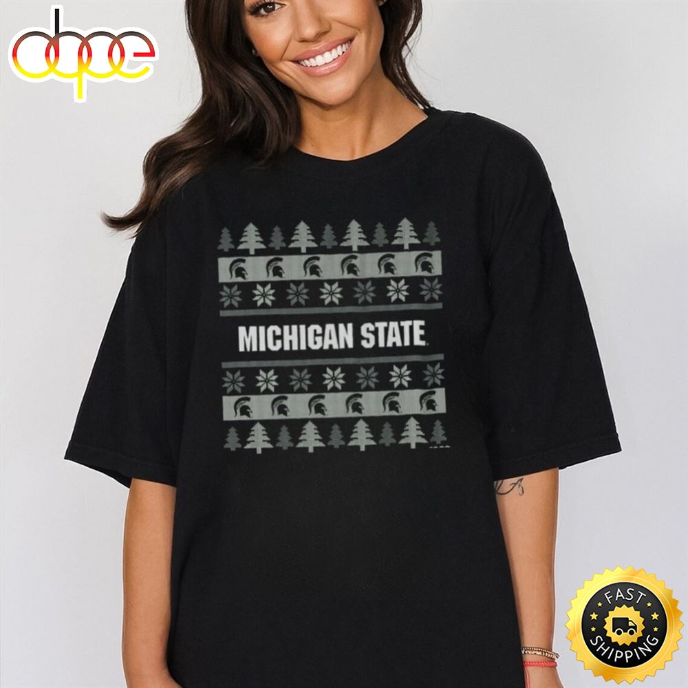 Michigan State Spartans Holiday Christmas Tree T Shirt T Shirt