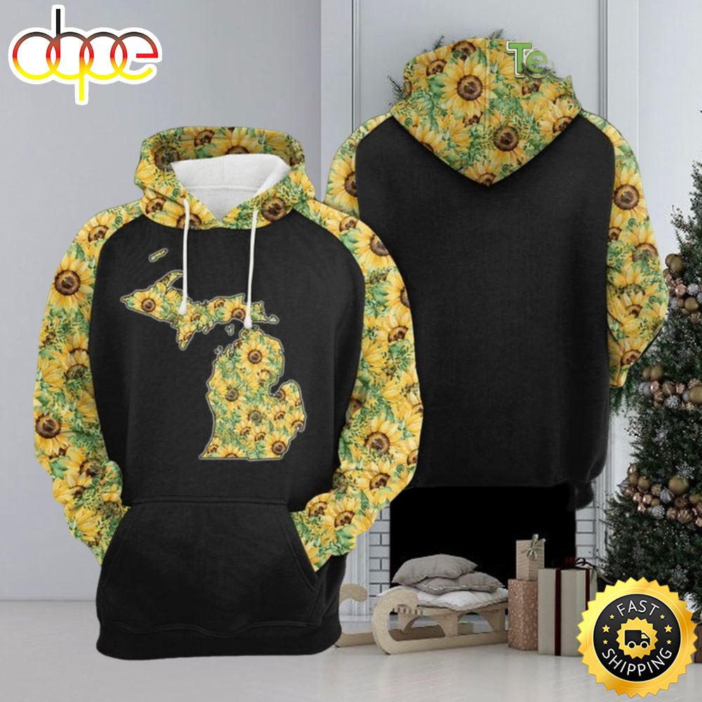 Michigan Sunflower 3d Printed Hoodie Tshirt