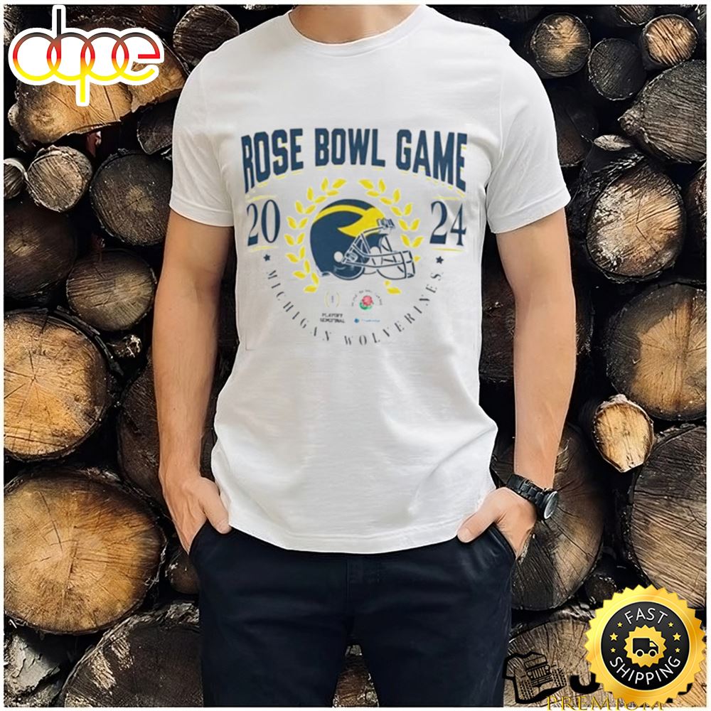 Michigan Wolverines 2023 Helmet Cfp Rose Bowl Game Bound Shirt Tshirt