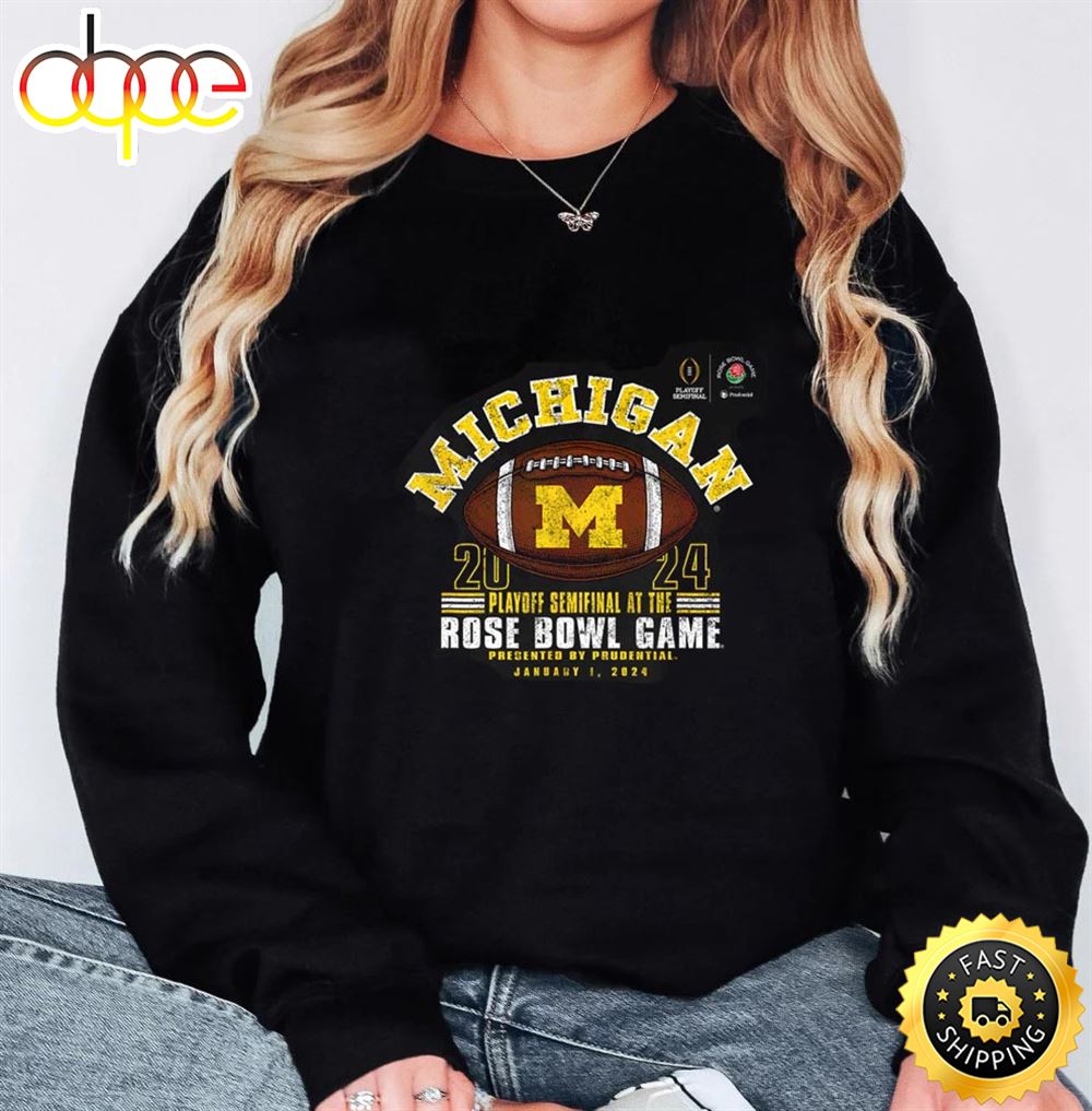 Michigan Wolverines Rose Bowl 2024 Cfp Semi Football Vintage Unisex T Shirt D96klo.jpg