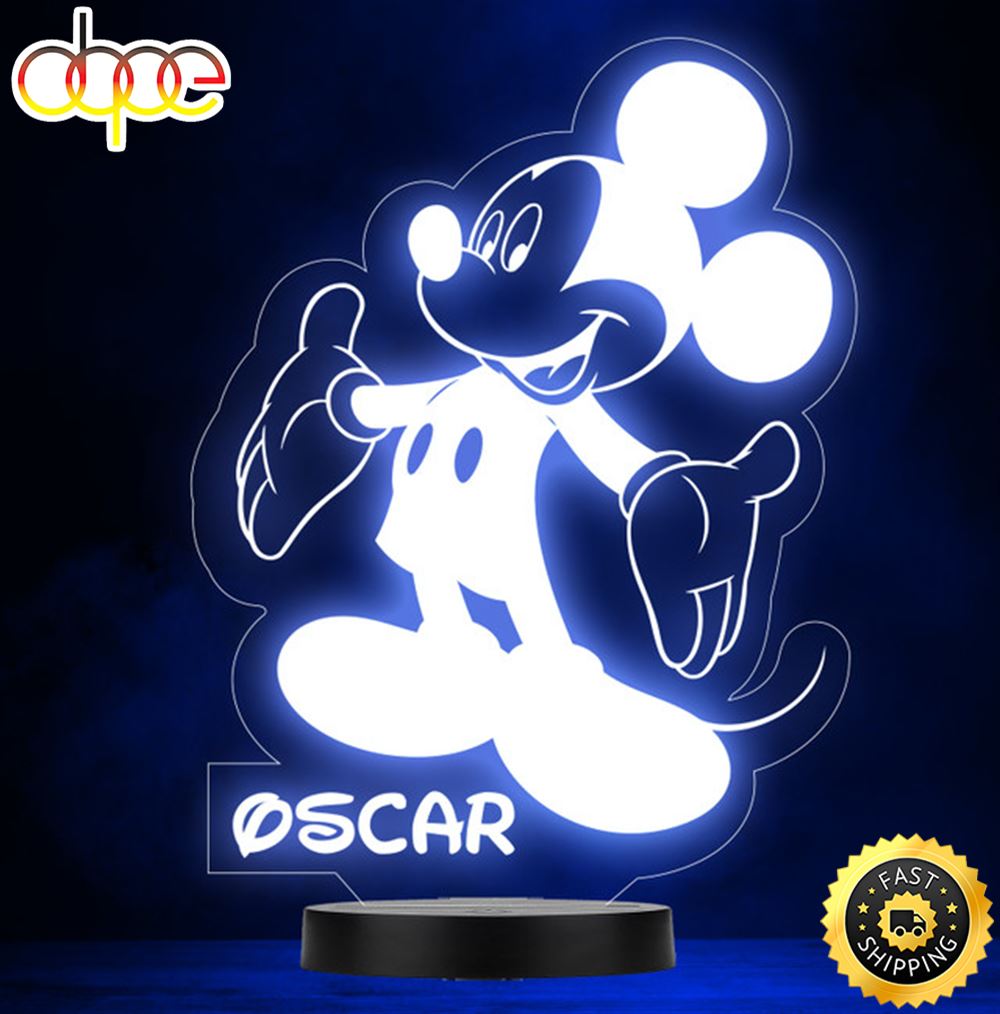 Mickey Mouse Kids Personalised Gift Colour Changing Led Lamp Night Light