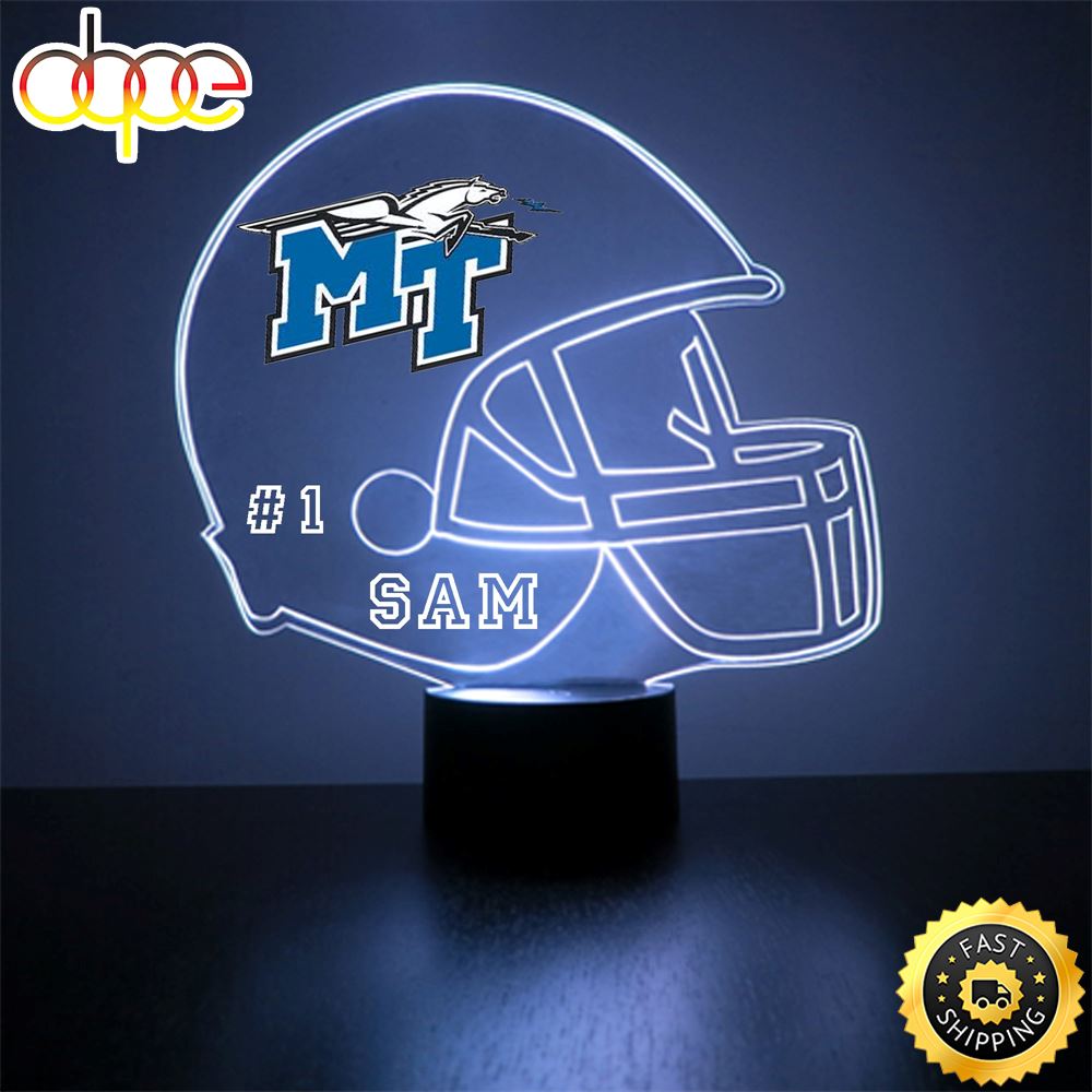 Middle Tennessee Blue Raiders Football Helmet Led Sports Fan Lamp