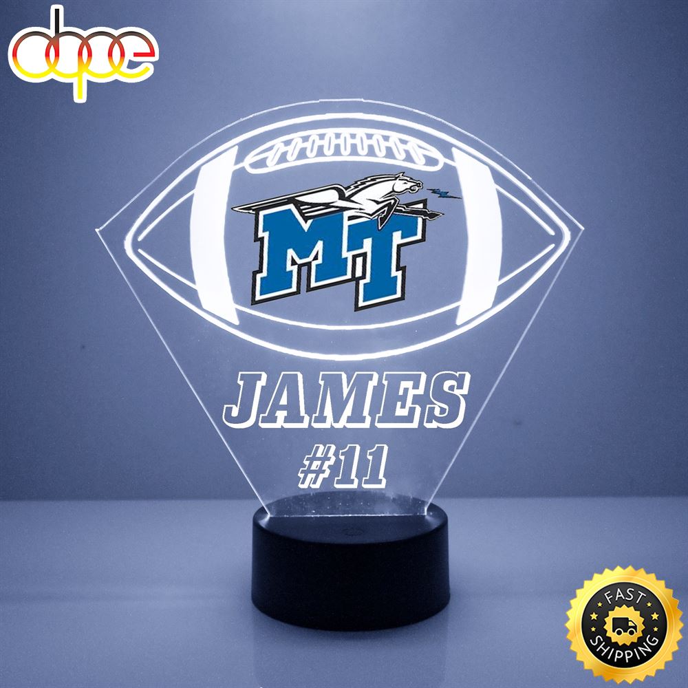 Middle Tennessee Blue Raiders Football Led Sports Fan Lamp