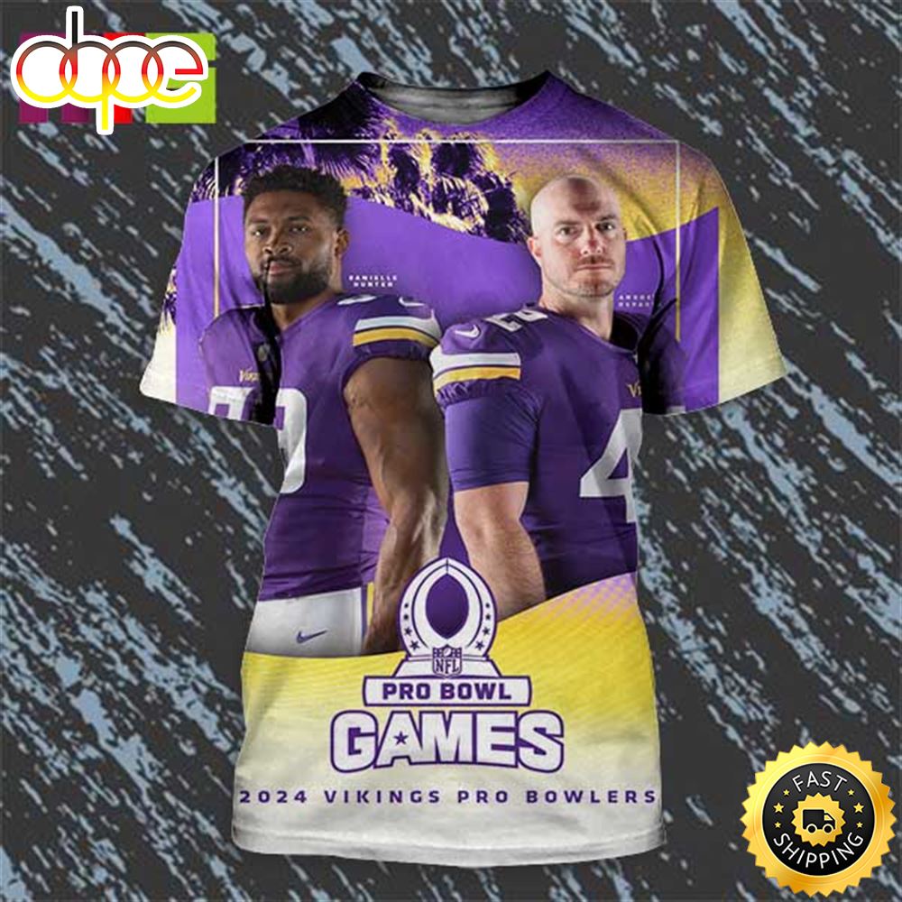 Minnesota Vikings Players Selected For NFC 2024 Pro Bowl Roster All Over Print Shirt
