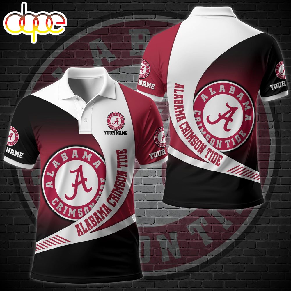 NCAA Alabama Crimson Tide Team Polo Shirt Custom Your Name