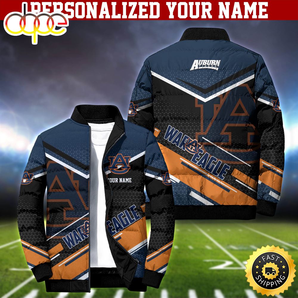 NCAA Auburn Tigers Puffer Jacket Personalized Your Name