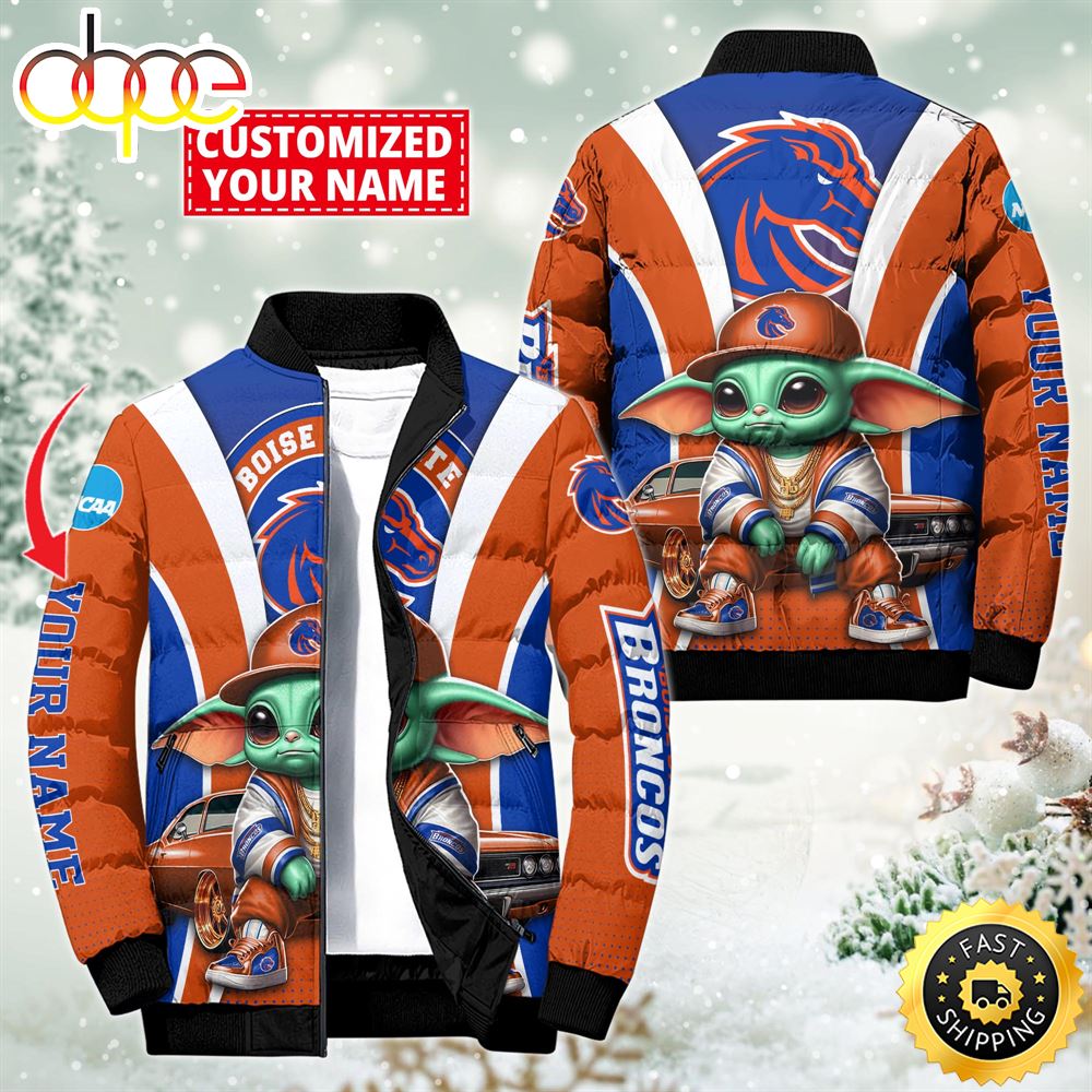 NCAA Boise State Broncos Sport Baby Yoda Puffer Jacket For Fans