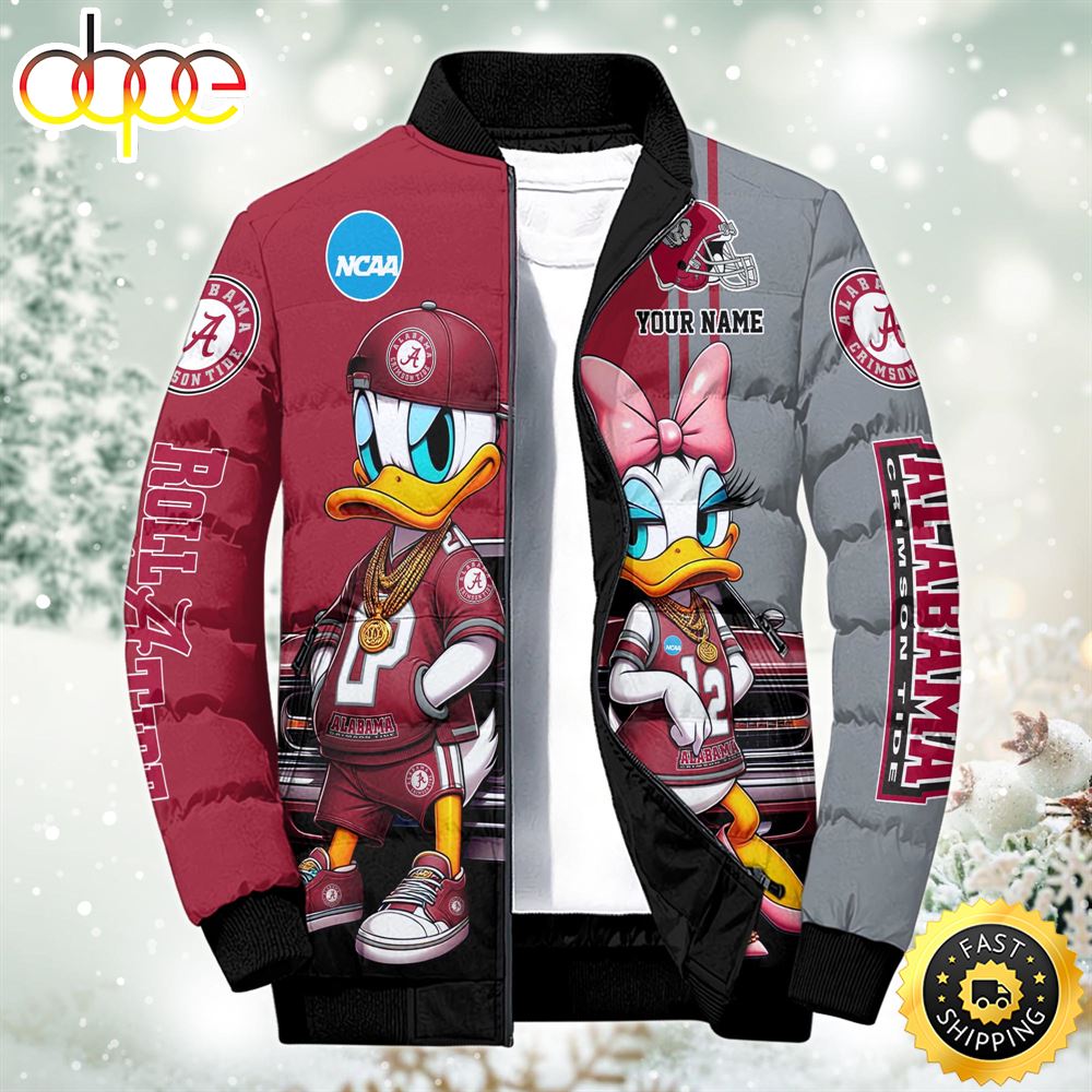 NCAA Disney Alabama Crimson Tide Sport Puffer Jacket For Fans Custom Puffer Jacket