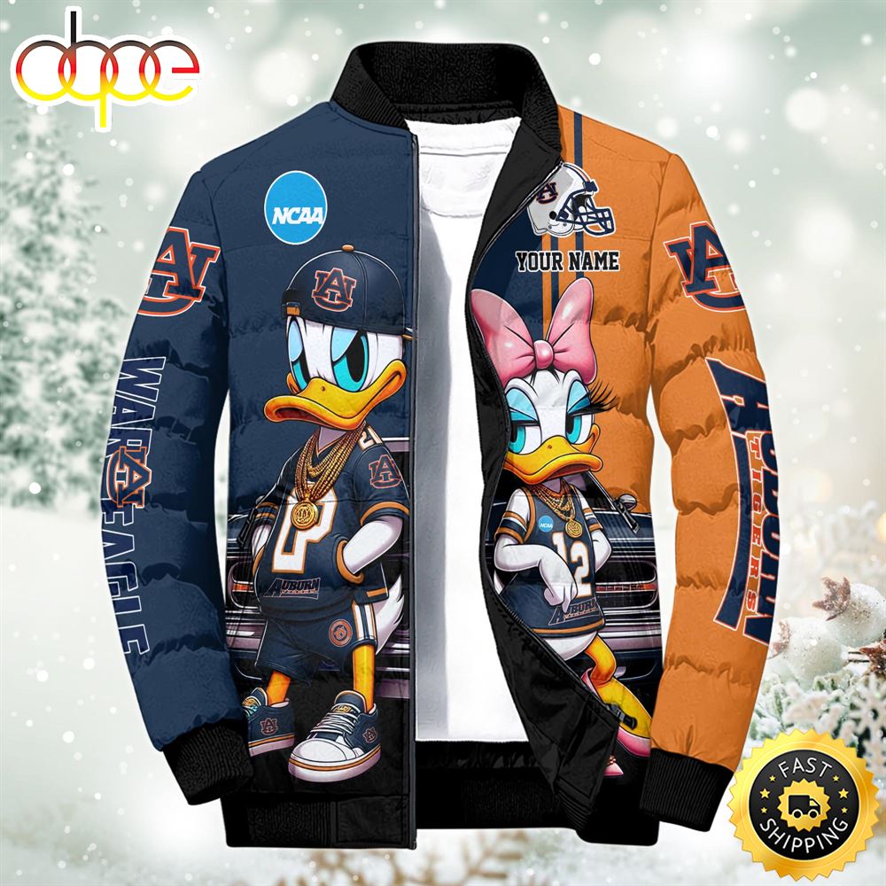 NCAA Disney Auburn Tigers Sport Puffer Jacket For Fans Custom Puffer Jacket