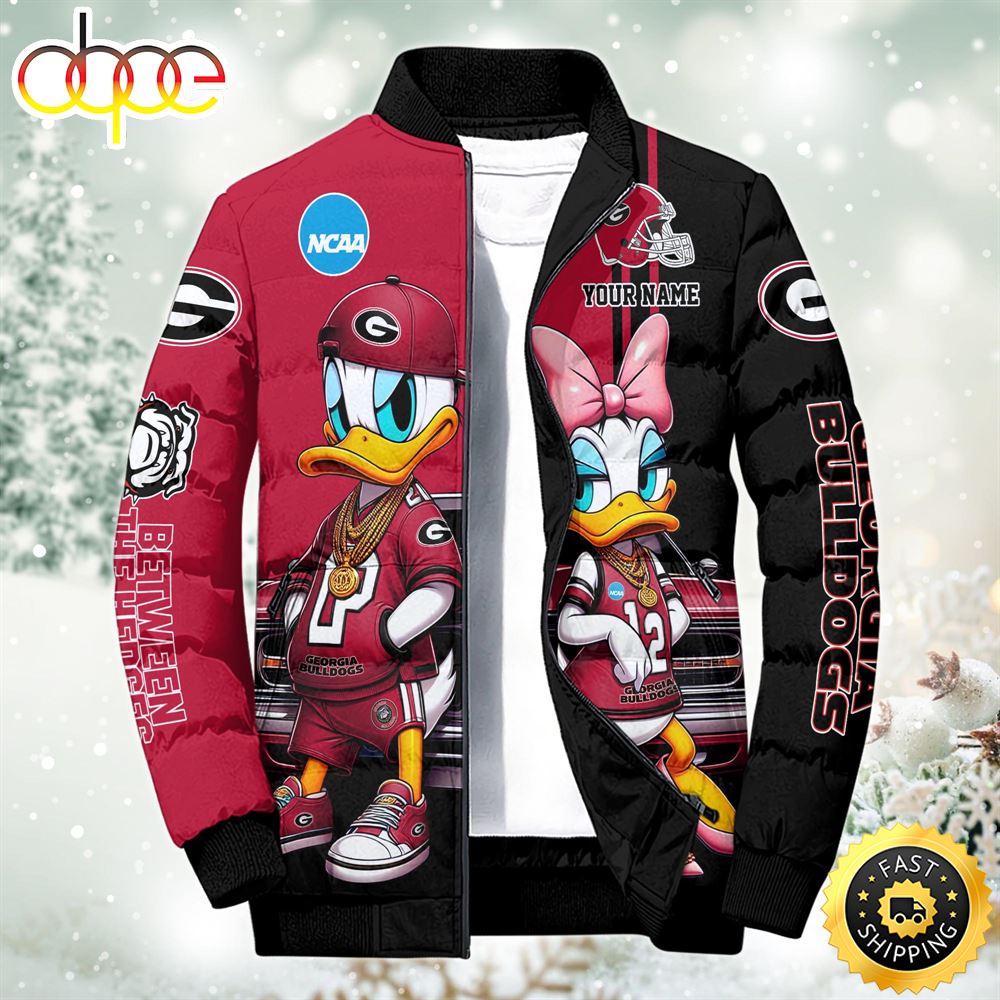 NCAA Disney Georgia Bulldogs Sport Puffer Jacket For Fans Custom Puffer Jacket