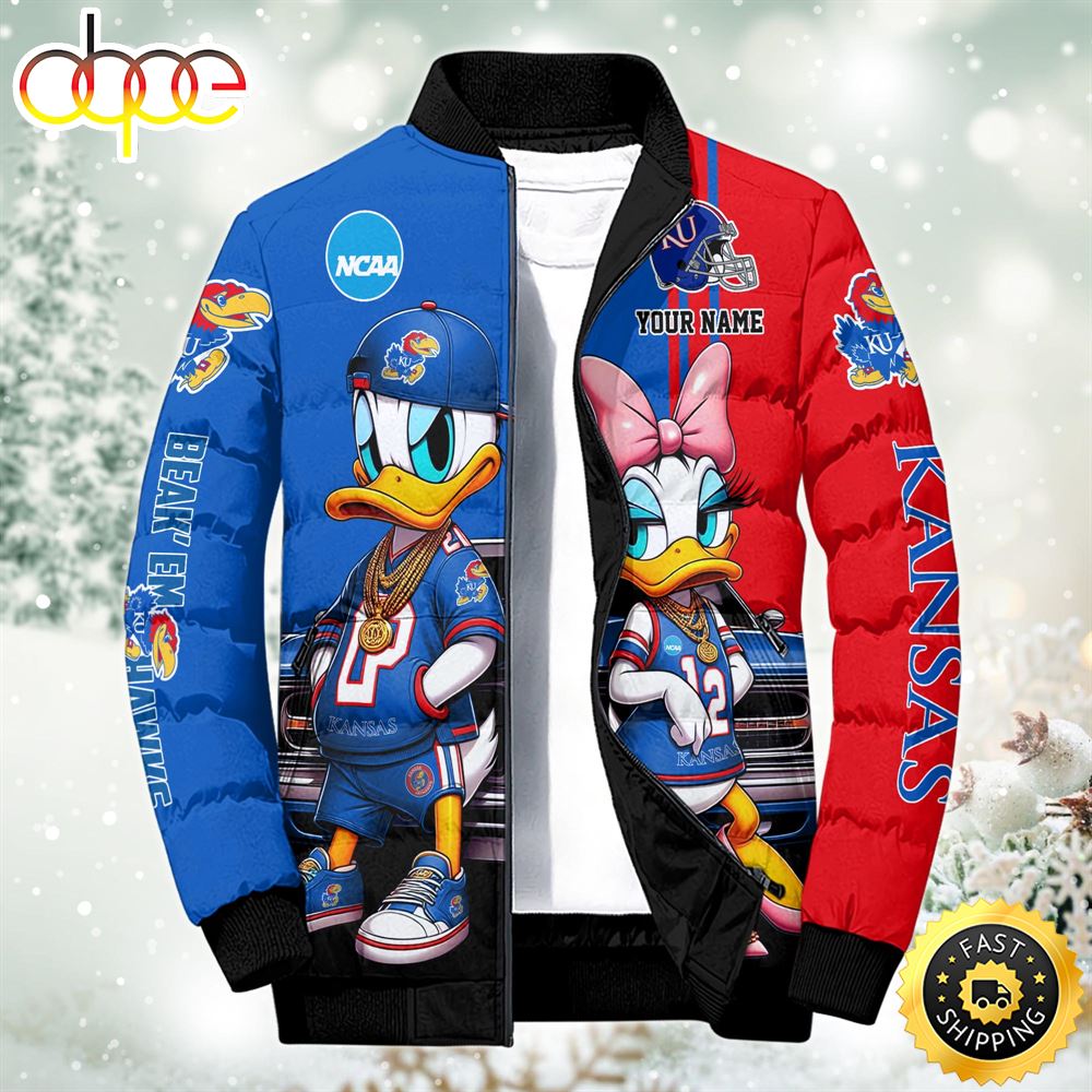 NCAA Disney Kansas Jayhawks Sport Puffer Jacket For Fans Custom Puffer Jacket