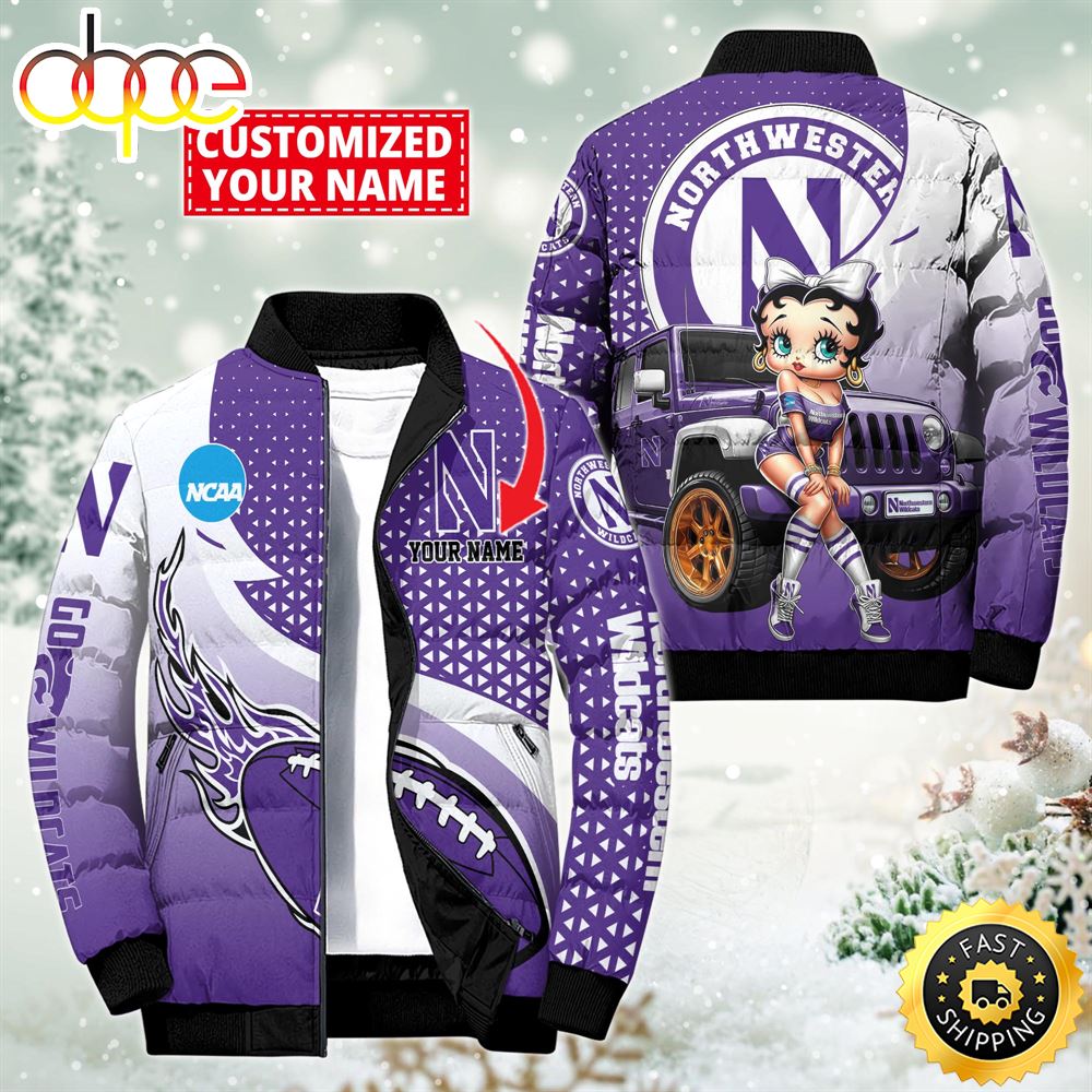NCAA Disney Northwestern Wildcats Sport Puffer Jacket For Fans