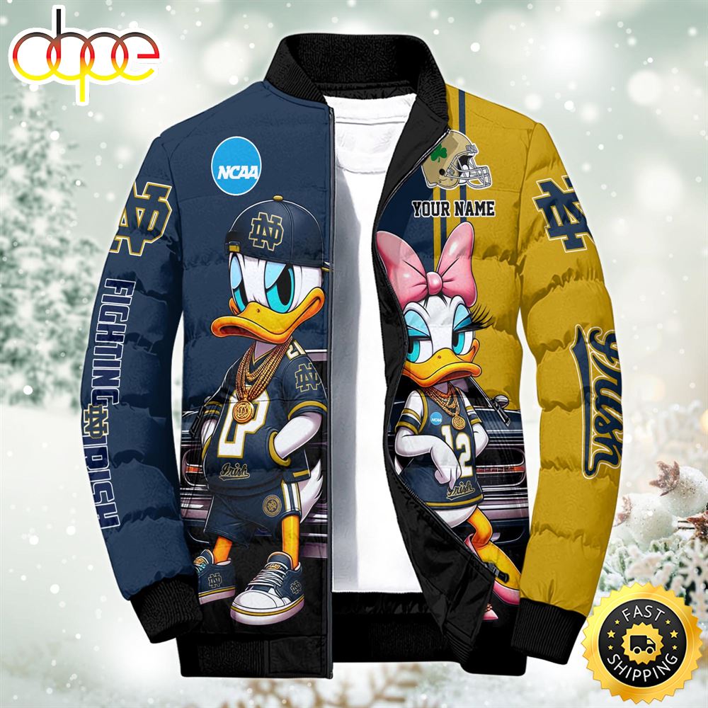 NCAA Disney Notre Dame Fighting Irish Sport Puffer Jacket For Fans Custom Puffer Jacket