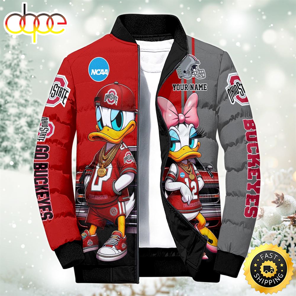 NCAA Disney Ohio State Buckeyes Sport Puffer Jacket For Fans Custom Puffer Jacket