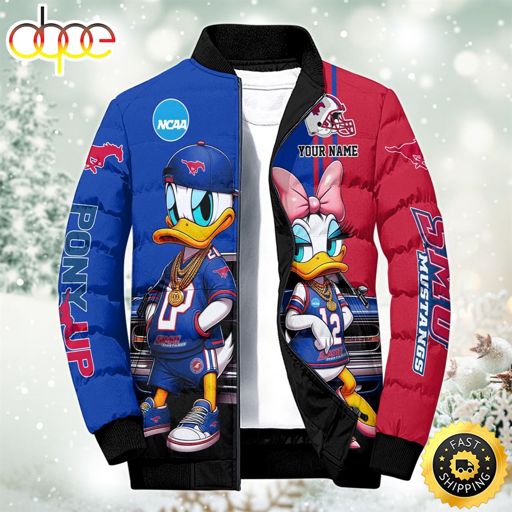 NCAA Disney SMU Mustangs Sport Puffer Jacket For Fans Custom Puffer Jacket