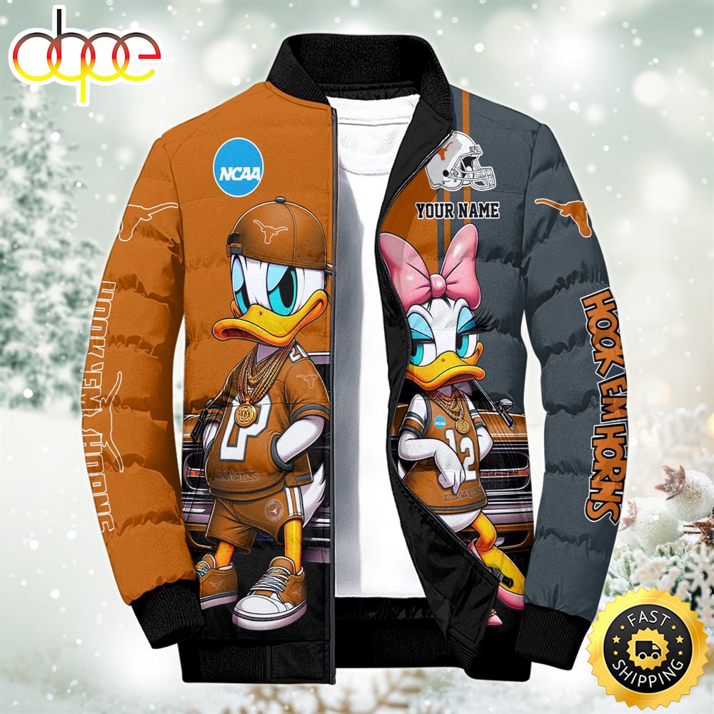 NCAA Disney Texas Longhorns Sport Puffer Jacket For Fans Custom Puffer Jacket