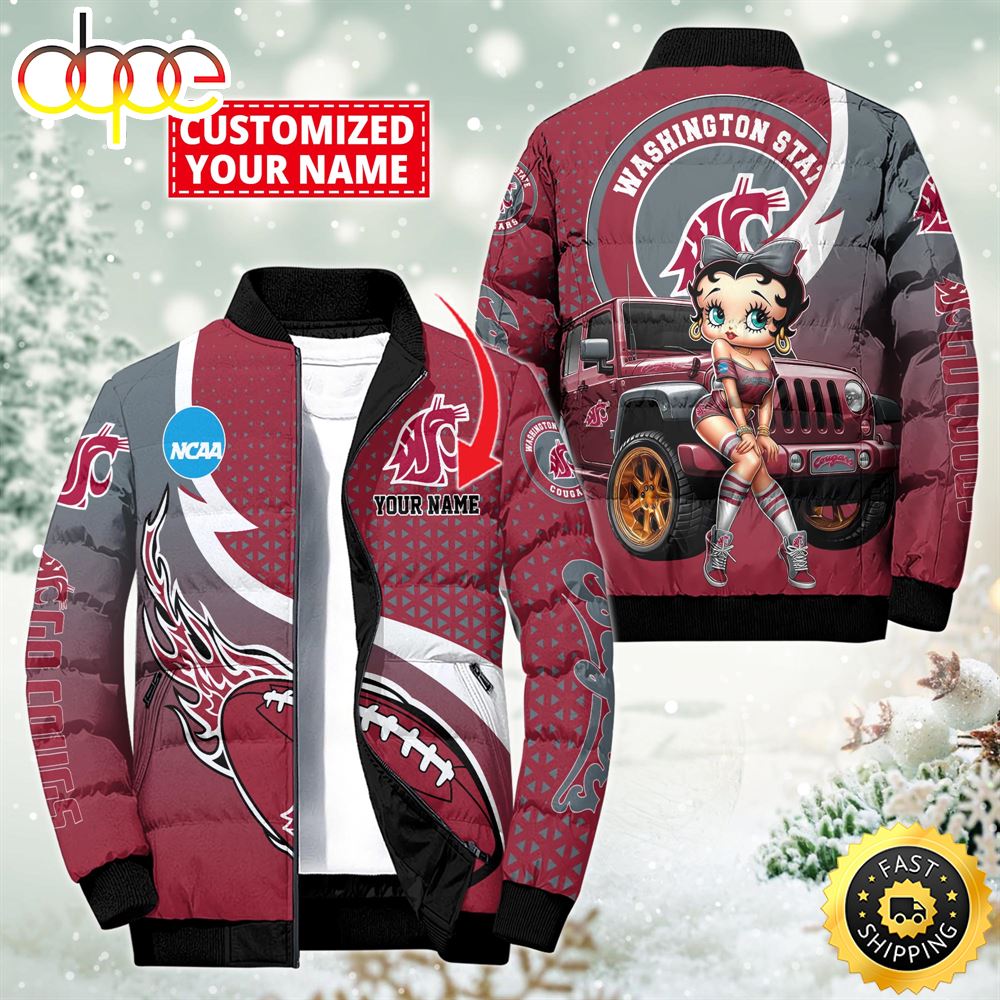 NCAA Disney Washington State Cougars Sport Puffer Jacket For Fans