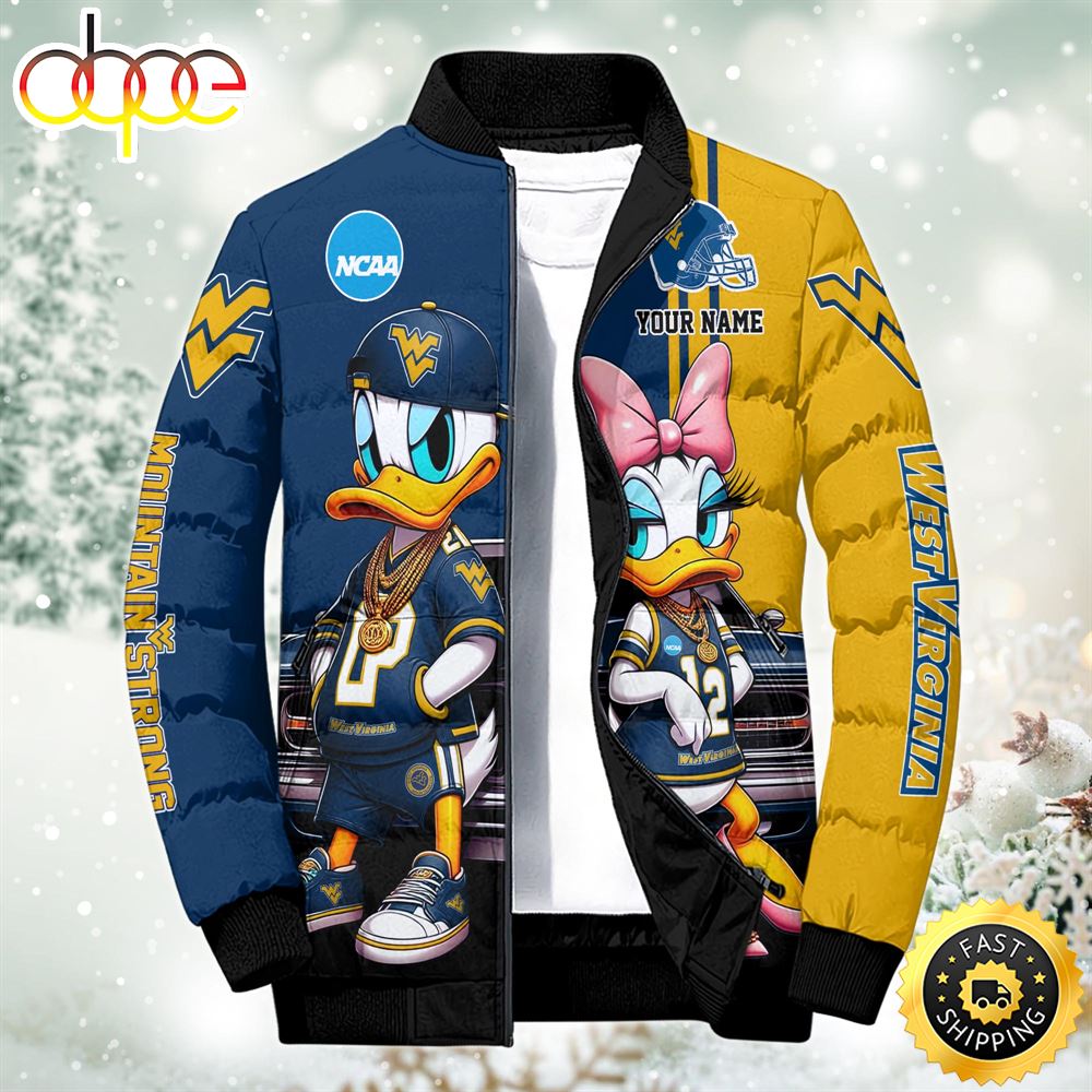 NCAA Disney West Virginia Mountaineers Sport Puffer Jacket For Fans Custom Puffer Jacket