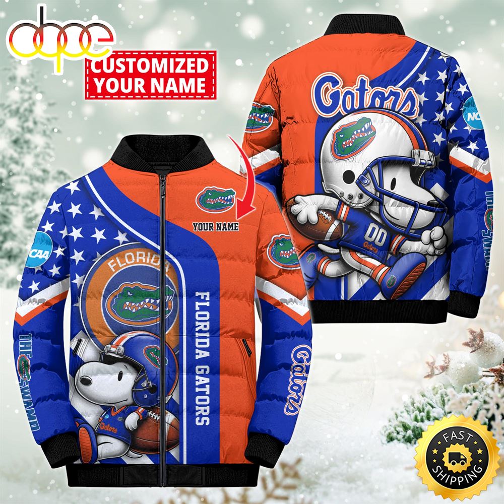 NCAA Florida Gators Snoopy Puffer Jacket Custom