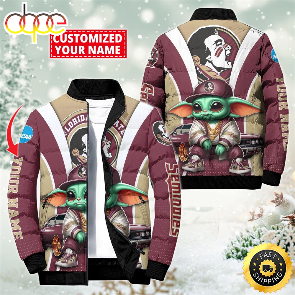 NCAA Florida State Seminoles Sport Baby Yoda Puffer Jacket For Fans