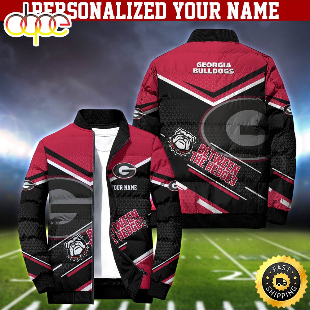NCAA Georgia Bulldogs Puffer Jacket Personalized Your Name