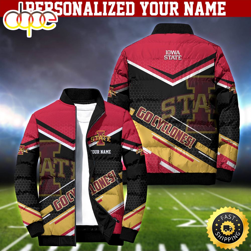 NCAA Iowa State Cyclones Puffer Jacket Personalized Your Name