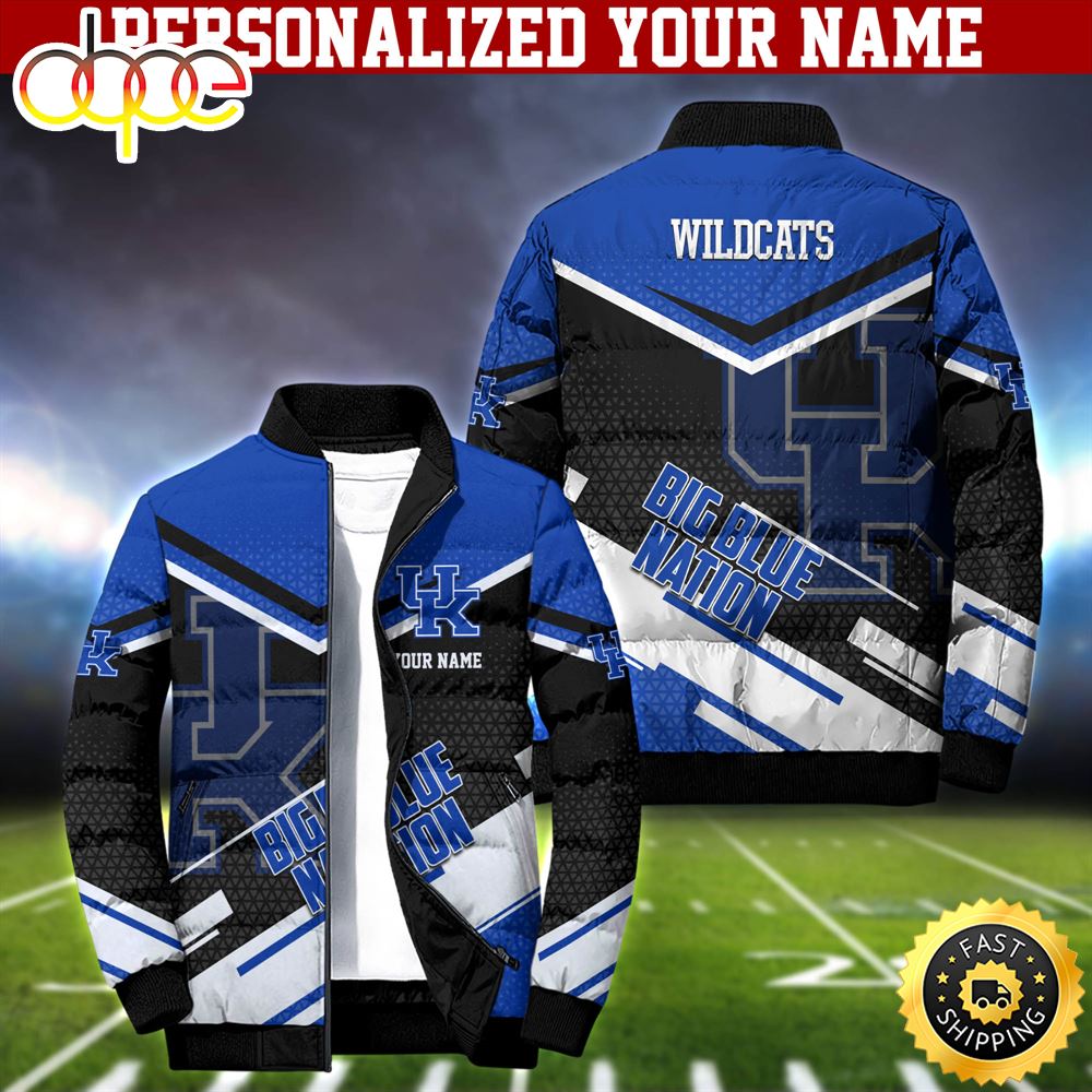 NCAA Kentucky Wildcats Puffer Jacket Personalized Your Name