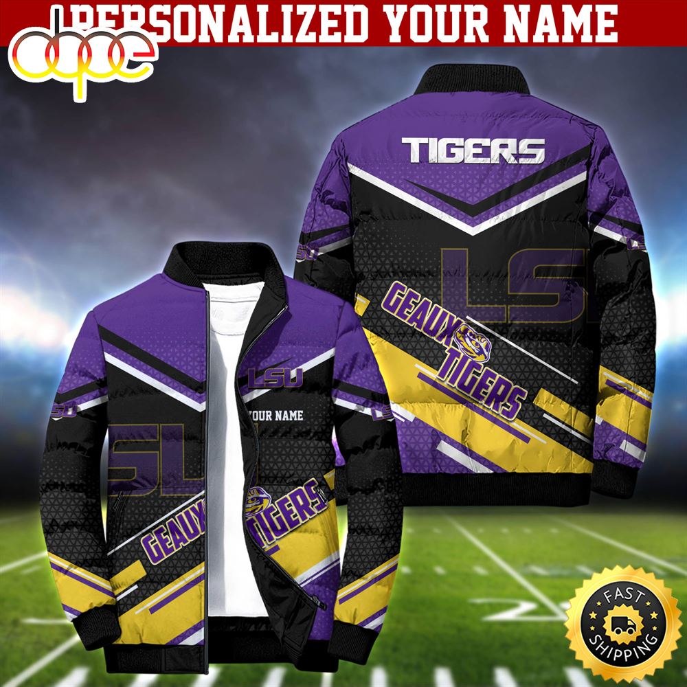NCAA LSU TIGERS Puffer Jacket Personalized Your Name