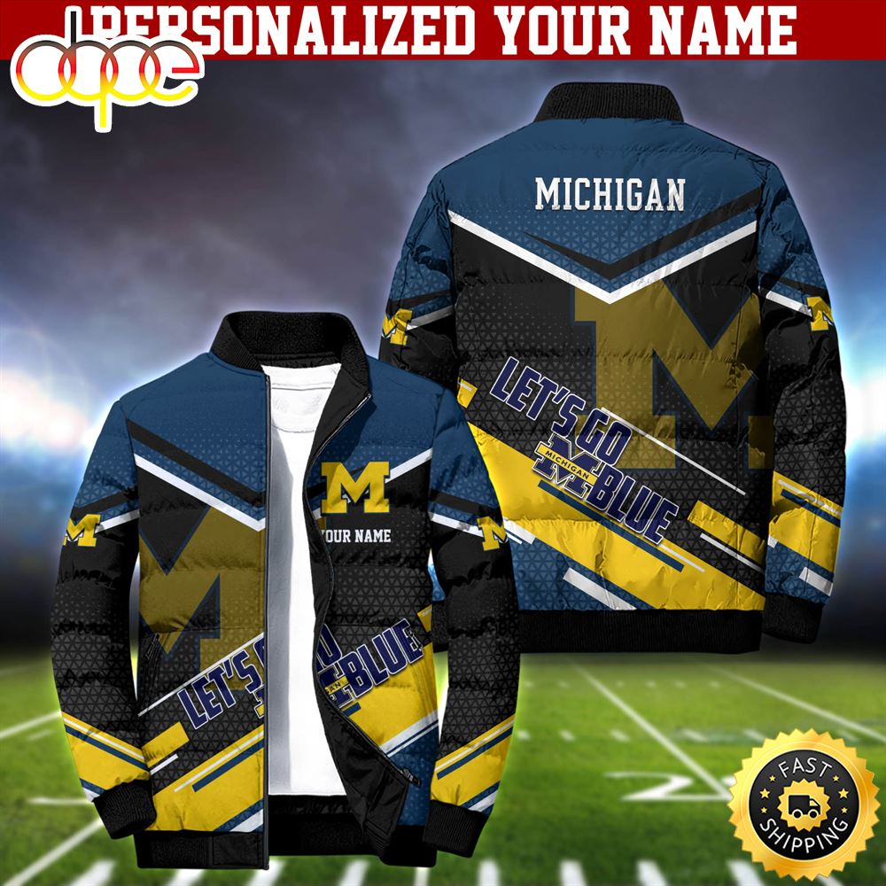 NCAA Michigan Wolverines Puffer Jacket Personalized Your Name