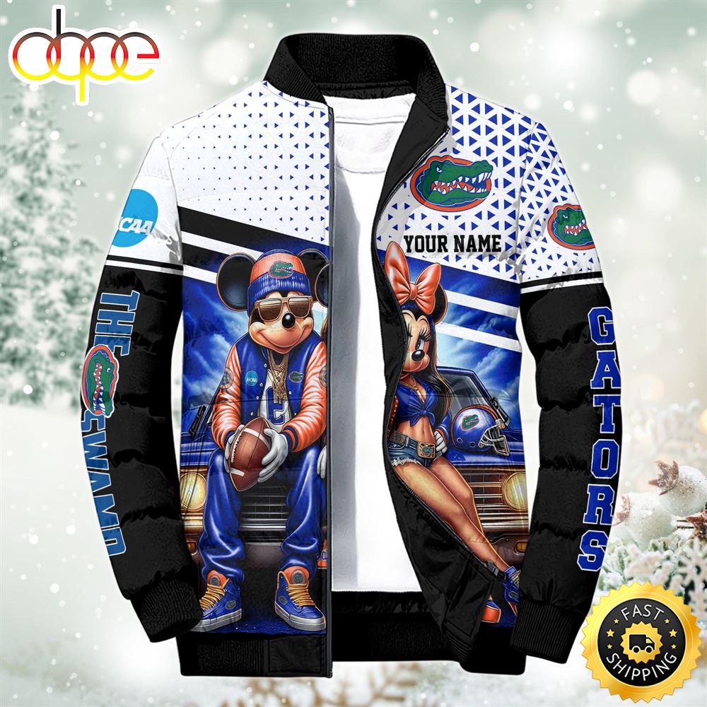 NCAA Mickey And Minnie Mouse Florida Gators Puffer Jacket Custom