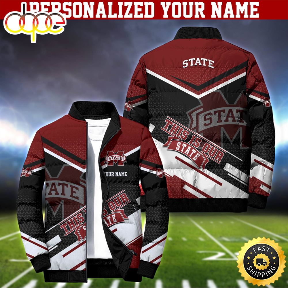 NCAA Mississippi State Bulldogs Puffer Jacket Personalized Your Name