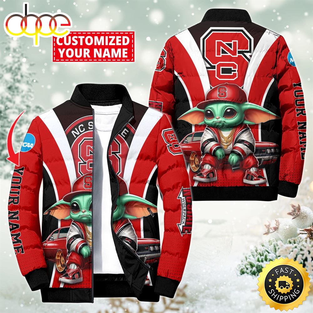 NCAA NC State Wolfpack Sport Baby Yoda Puffer Jacket For Fans
