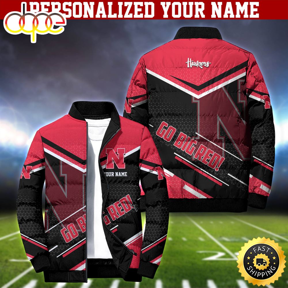 NCAA Nebraska Cornhuskers Puffer Jacket Personalized Your Name