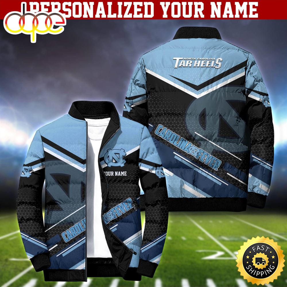 NCAA North Carolina Tar Heels Puffer Jacket Personalized Your Name