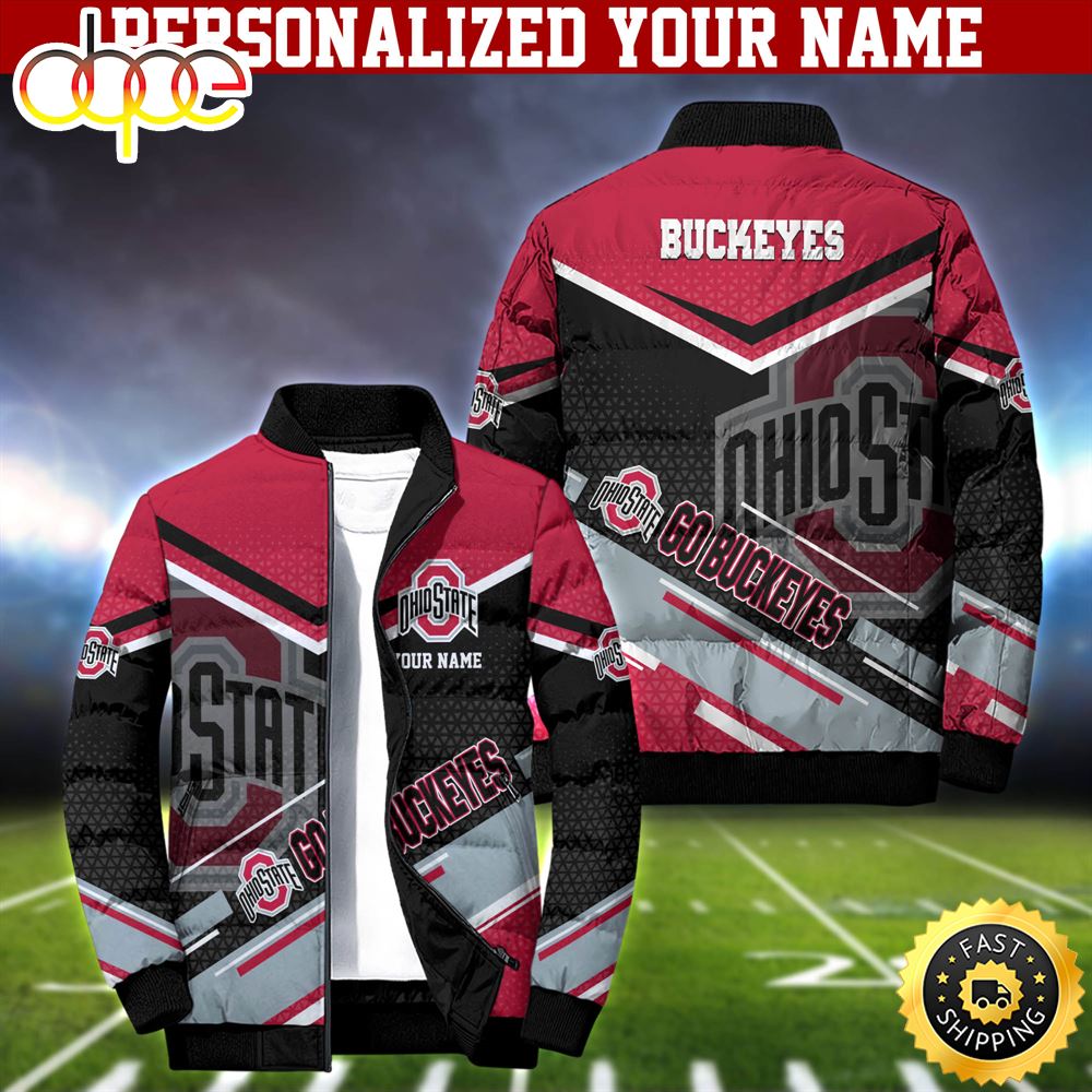NCAA Ohio State Buckeyes Puffer Jacket Personalized Your Name