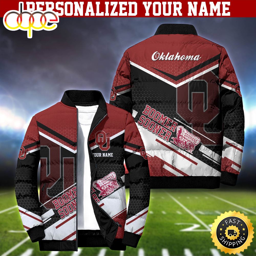 NCAA Oklahoma Sooners Puffer Jacket Personalized Your Name