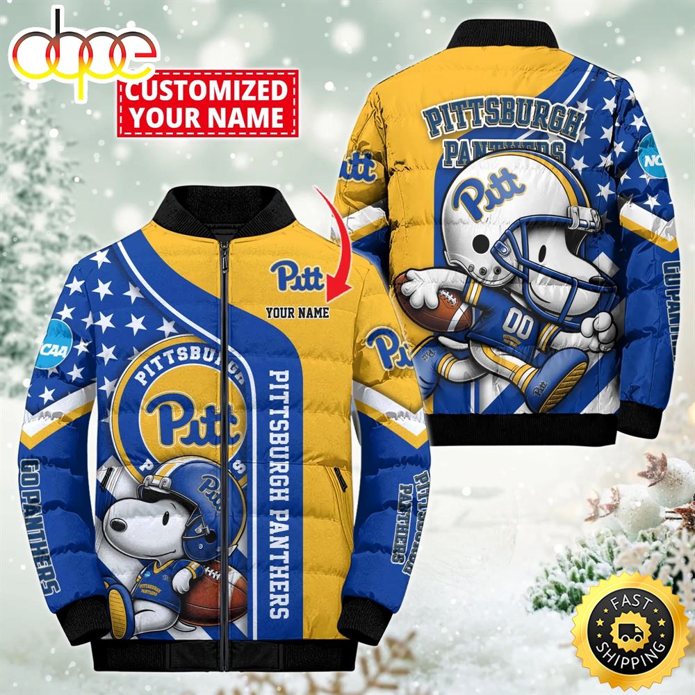 NCAA Pittsburgh Panthers Snoopy Puffer Jacket Custom