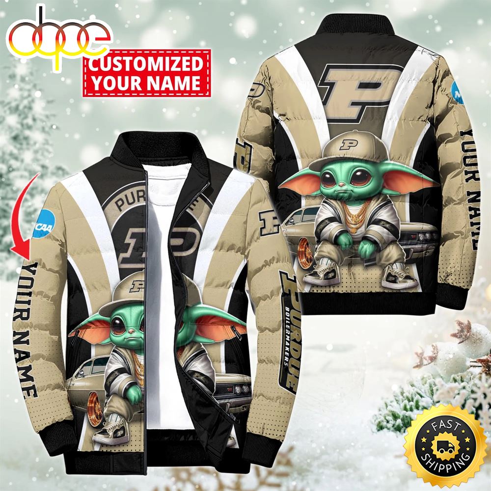 NCAA Purdue Boilermakers Sport Baby Yoda Puffer Jacket For Fans
